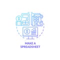 Make spreadsheet blue gradient concept icon