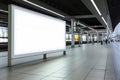 Modern White Glass Signboard: Busy Subway, Hustle and Bustle, and Engaging Ad Space Royalty Free Stock Photo