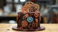 Make a steampunk-inspired birthday scene with gears Royalty Free Stock Photo