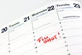 Flu shot reminder on calendar