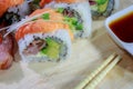 The make sushi roll at home simple Royalty Free Stock Photo