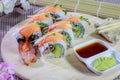 The make sushi roll at home simple Royalty Free Stock Photo