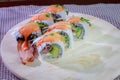 The make sushi roll at home simple Royalty Free Stock Photo