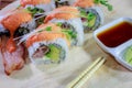 The make sushi roll at home simple Royalty Free Stock Photo