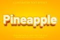 PINEAPPLE 3d -Editable text effect Royalty Free Stock Photo