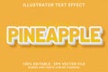 PINEAPPLE 3d -Editable text effect Royalty Free Stock Photo