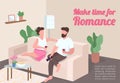 Make time for romance poster flat vector template