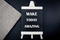 MAKE TODAY AMAZING words on charkboard, Inspirational quote. Royalty Free Stock Photo