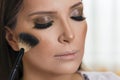 Make up artist highlighting the face Royalty Free Stock Photo