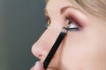 Make up artist working in make up studio, applying makeup Royalty Free Stock Photo