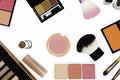 Make up brush and cosmetics isolated with clipping path Royalty Free Stock Photo