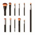 make up brush kit set vector flat minimalistic isolated illustration Royalty Free Stock Photo