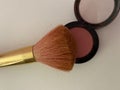 Make-up brush and powder Royalty Free Stock Photo