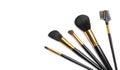 Make-up Brushes set over white background. Various Professional makeup brush on white in studio. Make up artist tools Royalty Free Stock Photo