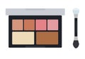 Make up case with shadows and blush vector icon flat isolated illustration Royalty Free Stock Photo