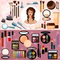 Make-up collection of professional cosmetics