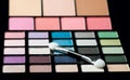 Make-up colorful eyeshadow palettes close up