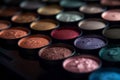 Professional eyeshadow palette macro shot background. Generative AI