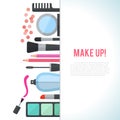 Make up concept vector flat illustration with Royalty Free Stock Photo