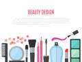 Make up concept vector flat illustration with Royalty Free Stock Photo