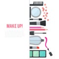 Make up concept vector flat illustration with Royalty Free Stock Photo