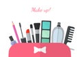 Make up concept vector flat illustration Royalty Free Stock Photo