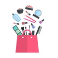 Make up concept vector flat illustration Royalty Free Stock Photo