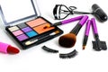 Make up cosmetic and brushes isolated Royalty Free Stock Photo