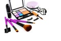 Make up cosmetic and brushes isolated Royalty Free Stock Photo