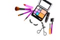 Make up cosmetic and brushes isolated Royalty Free Stock Photo