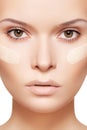 Make-up & cosmetics. Clean skin, foundation cream Royalty Free Stock Photo