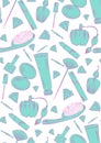 Make-up and cosmetics vector seamless pattern design, feminine collection