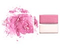 Make up crushed powder isolate on white Royalty Free Stock Photo