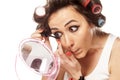 Make up and curlers Royalty Free Stock Photo