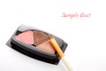 Make up eye shadow and make up brush Royalty Free Stock Photo