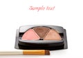 Make up eye shadow and make up brush Royalty Free Stock Photo