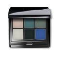 Make-up eyeshadow palette, realistic vector illustration. Open color makeup eye shadow kit case top view Royalty Free Stock Photo