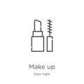 make up icon vector from date night collection. Thin line make up outline icon vector illustration. Outline, thin line make up