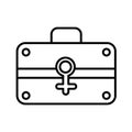 Make-up kit line icon. Women`s case vector illustration isolated on white. Bag outline style design, designed for web