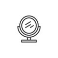 Make-up mirror outline icon