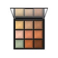 Make-up palette container isolated on white background  realistic illustration. Open compact makeup cosmetic case with mirror Royalty Free Stock Photo