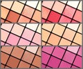 Make up palette set. Professional multicolor eyeshadow palette. Makeup. Professional multicolor eye shadow make-up palettes Royalty Free Stock Photo