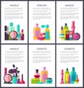 Make Up and Perfume Collection Vector Illustration