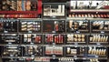 Make-up products. Shop shelves