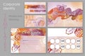 Set Make up elements. Multicolor colorful Make-up certificate, buisenes card and gift or bonus card for an educational Royalty Free Stock Photo