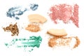 Make up set of various crushed eyeshadows and powder isolate Royalty Free Stock Photo