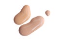 Make up smear foundation smudge texture on a white background with clipping path.