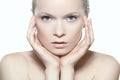 Make-up, spa & cosmetics. Beautiful woman model face with clean skin Royalty Free Stock Photo