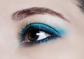 Make up trend: blue shiny eyeshadows.