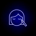 make up, woman line neon icon. Elements of Beauty and Cosmetics illustration icon. Signs and symbols can be used for web, logo, Royalty Free Stock Photo